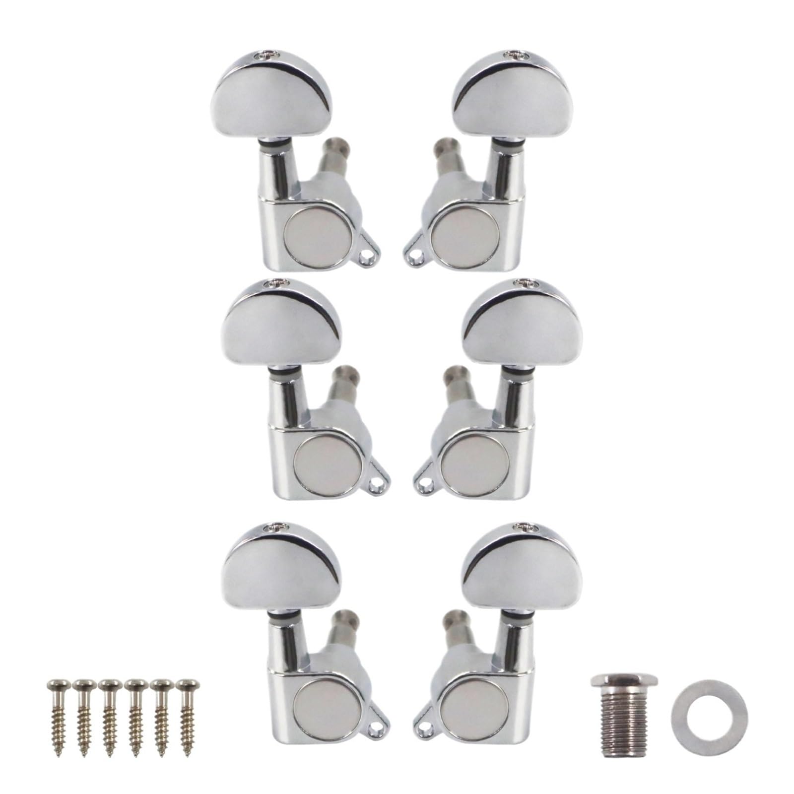 Clavijas de afinación de cuerdas de guitarra selladas, claves de máquina, afinadores for guitarra eléctrica o acústica semicircular, 3 plataformas izquierdas(Chrome Set)