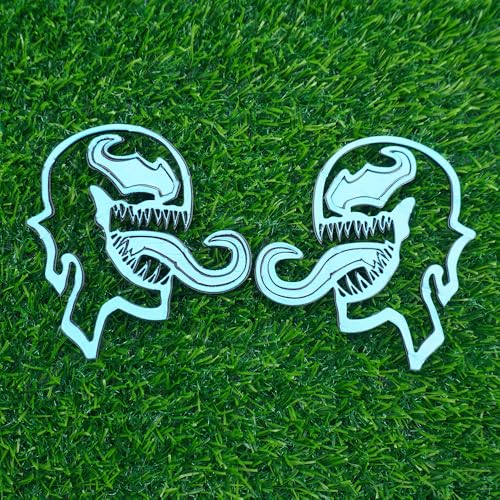 Image of Pair Set Venom Emblems 3D Badge Multicolored Custom Decal Sticker Fit for Universal Car Truck Motorcycles (Black Red White)