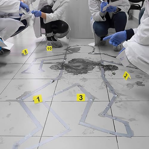 Miniatura 3 de 10 Uds. Marcadores de escena del crimen Señalización amarilla para escena del crimen Marcadores de evidencia temática Suministros de recuerdo de