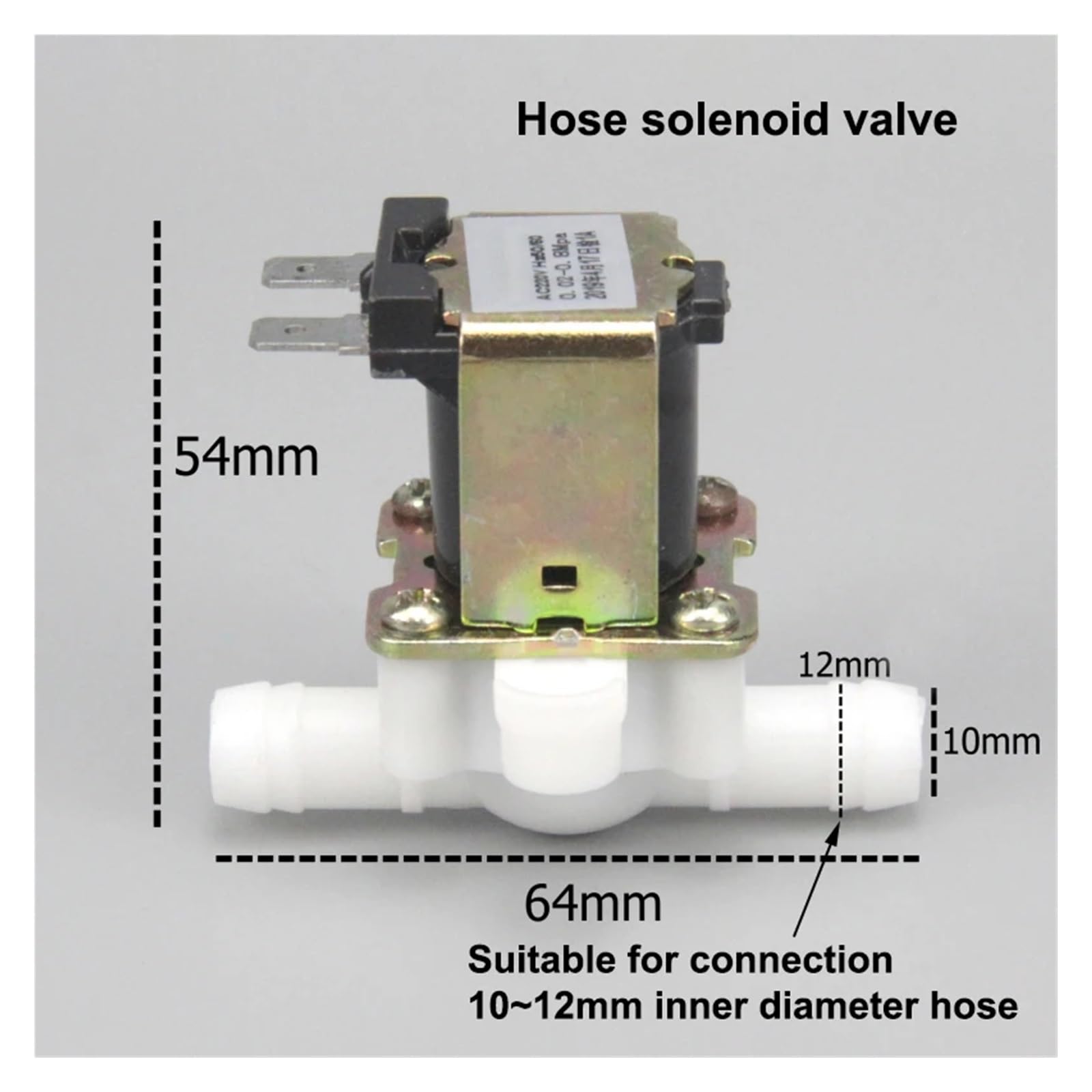 Normalnie zamknięty zawór elektromagnetyczny do pralki, dystrybutora wody, wąż elastyczny 10-12 mm, kontrola oczyszczania wody (Dc24v-Water Purification, 10 12mm)