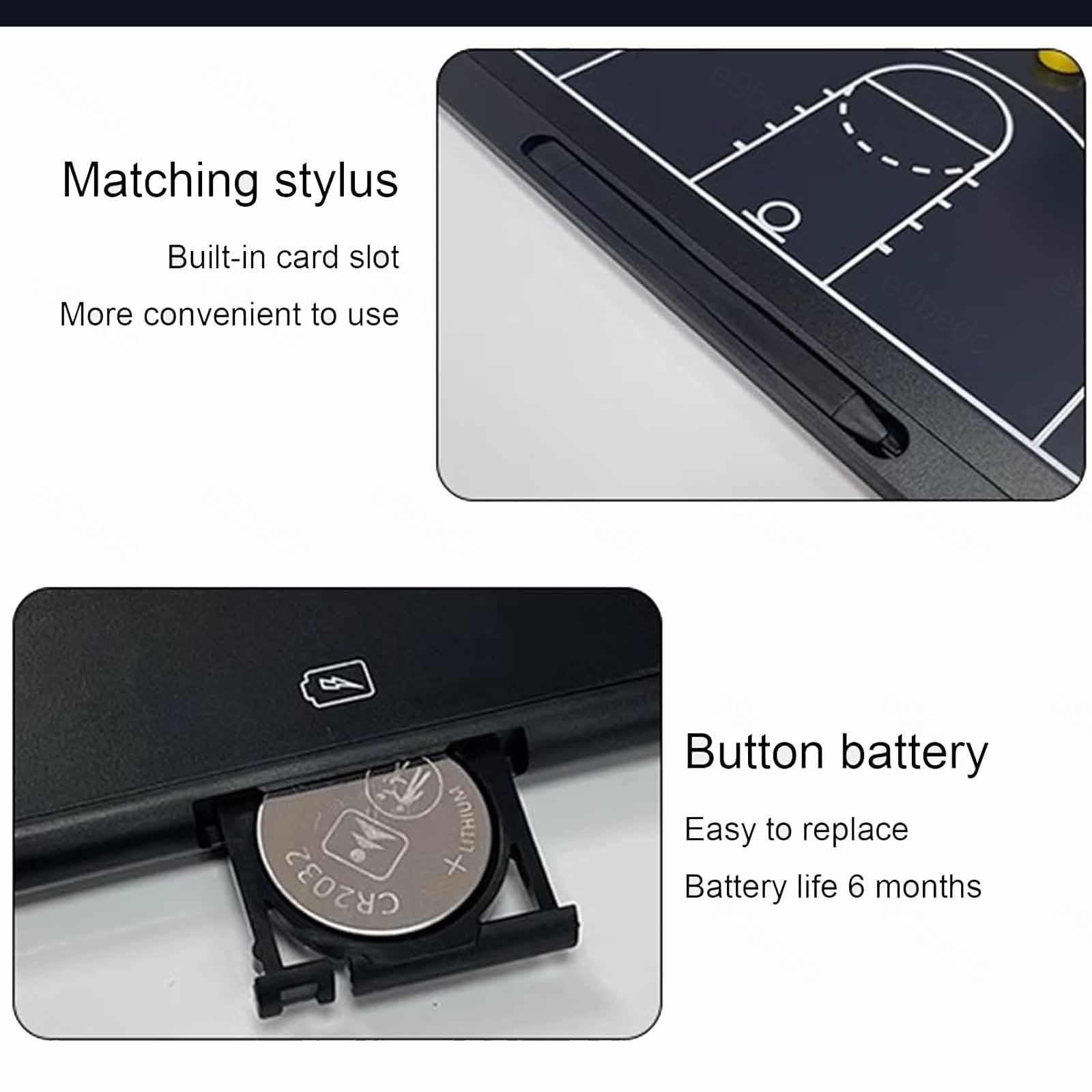 Lavagne magnetiche elettroniche per allenamento di calcio - Lavagnetta per allenamento di calcio LCD da 13,7/9,5 pollici, lavagnetta strategica professionale cancellabile portatile