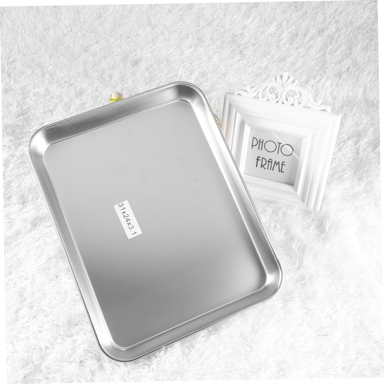 Veemoon Plateau Médical Facile à Nettoyer et Réutilisable en Acier Inoxydable Argenté Rectangulaire pour Dentistes et Tatoueurs en Milieu Professionnel