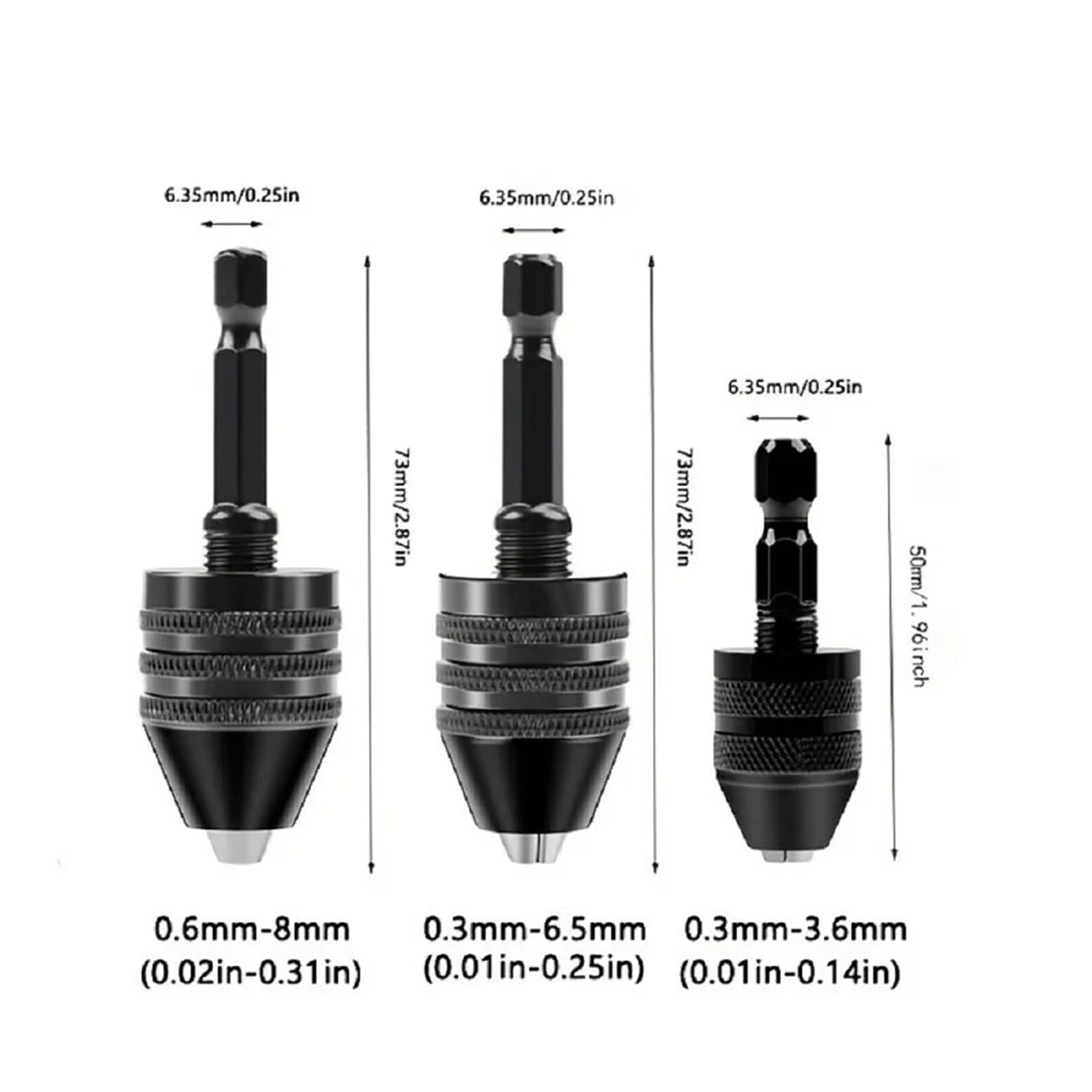 Mini mandrino senza chiave da 0,3 mm-8,0 mm, punte per trapano elettrico, convertitore di estensione, cacciavite, mandrini, adattatore, attacco esagonale da 0,3 mm a 3,6 mm