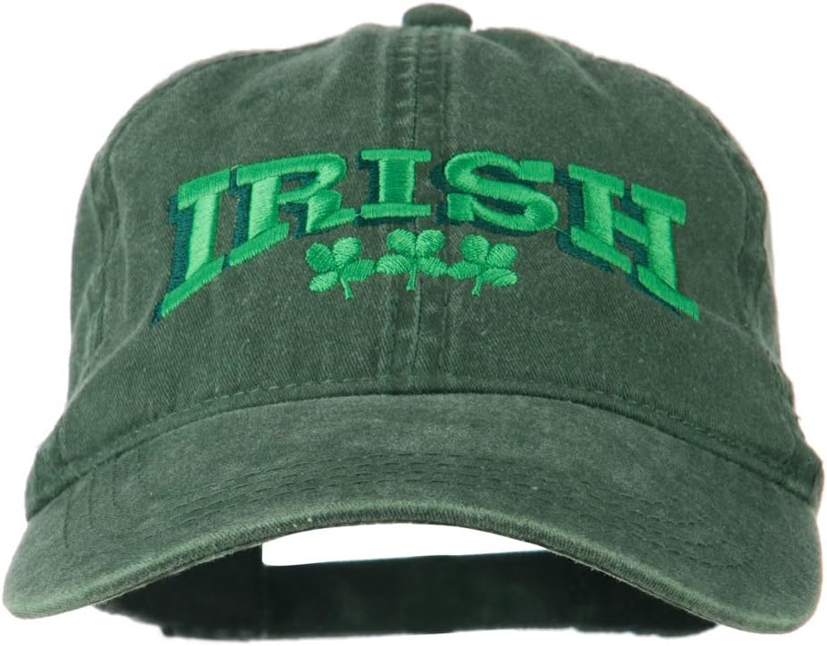 Irish Four Leaf Clover Embroidered Dyed Cap