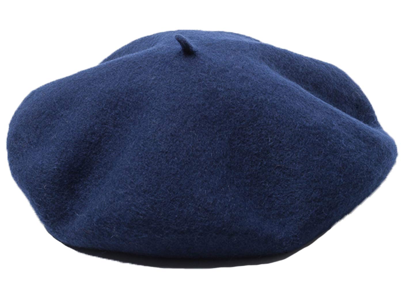 JOYHY Men's Solid Color Wool Artist French Beret Beanie Hat Navy Blue