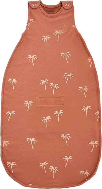 Ultimate Baby Sleep Sack – 4 Season Merino Wool Sleeping Bag, Organic Cotton Outer, Temp Regulating Blanket, Adjustable Sleep Sack Universal Size 2–24 Months - Palms