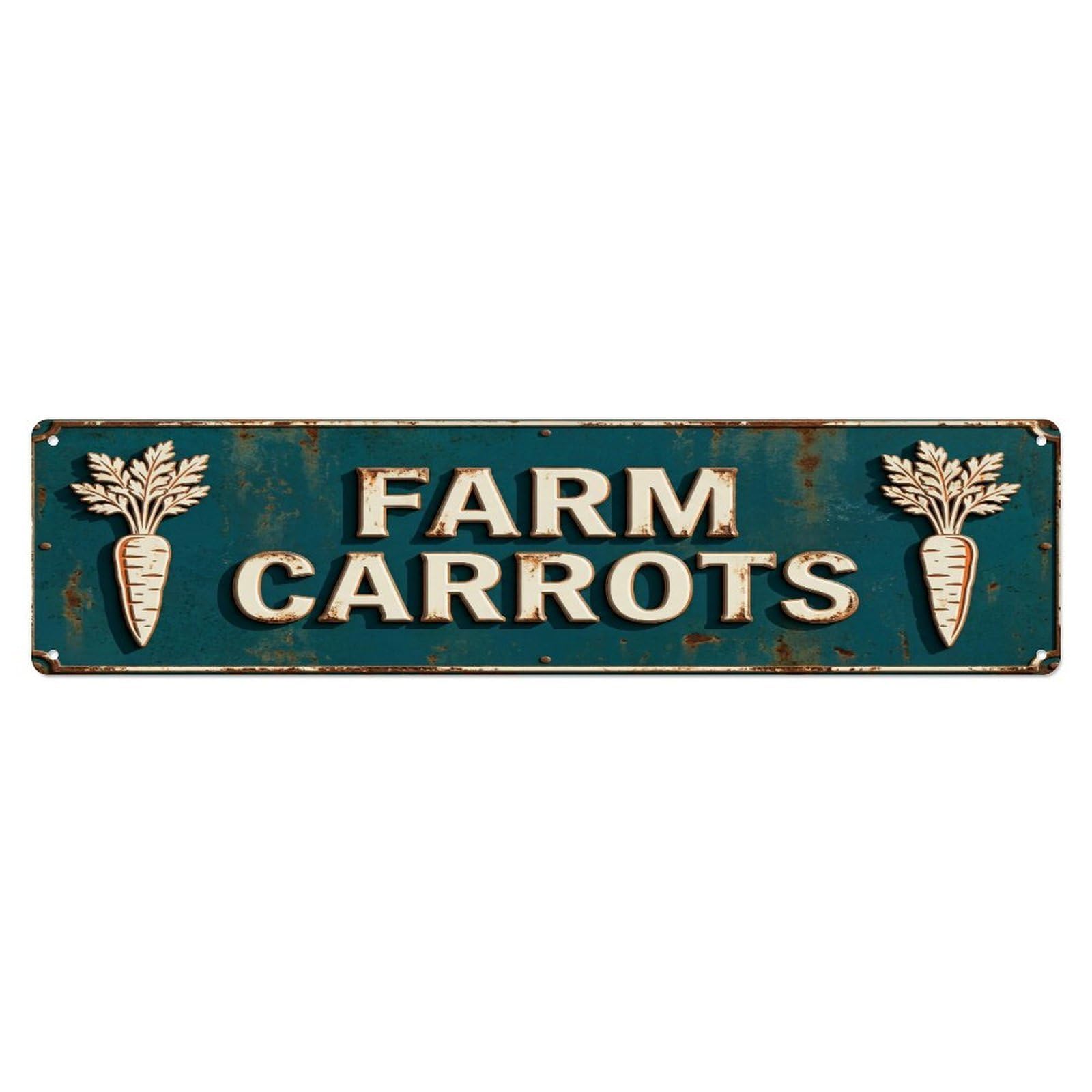 Metal Tin Sign FARM CARROTS Vintage Root Rustic Farmhouse