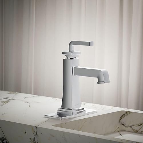 Miniatura 5 de Kohler 26430-4-2MB RIFF - Grifo alto para lavabo de baño con una sola manija, 1.2 GPM, latón cepillado vibrante