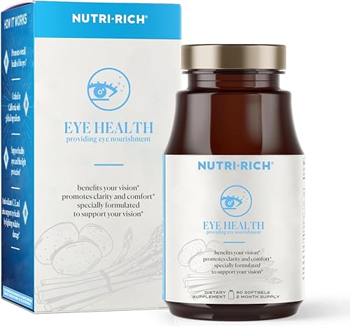 Nutri-Rich Suplemento para la salud ocular, apoyo a la visión, luteína, zeaxantina, vitamina C, vitamina E, zinc y cobre para apoyar la visión, 60