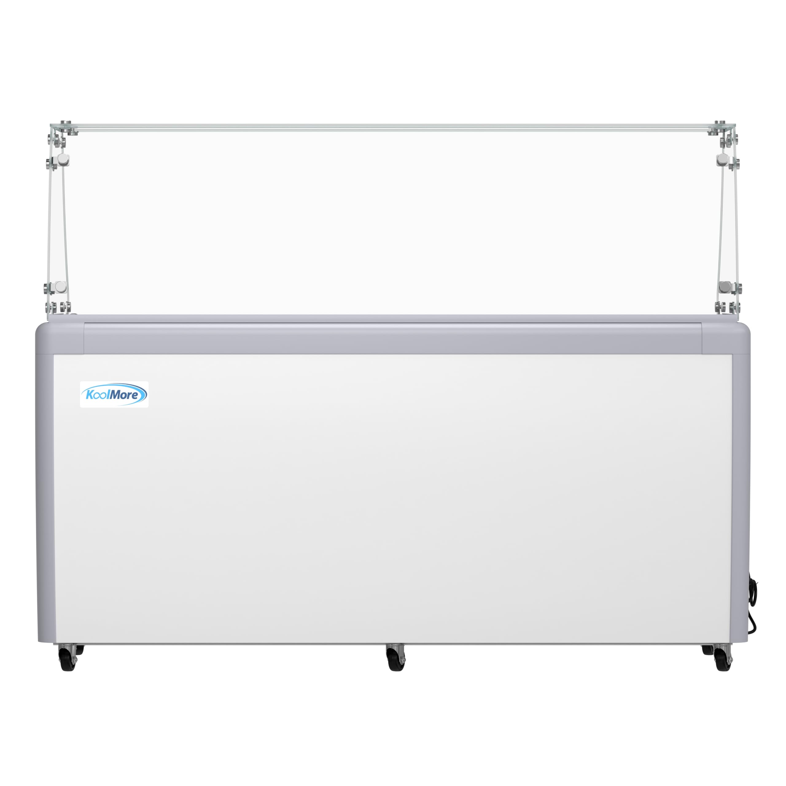 KoolMore 70 in. 14-Pan Gelato Dipping Cabinet Display Freezer with Sliding Glass Door and Sneeze Guard, 20 cu. ft. ETL Listed (KM-GDC-71SD-FG)