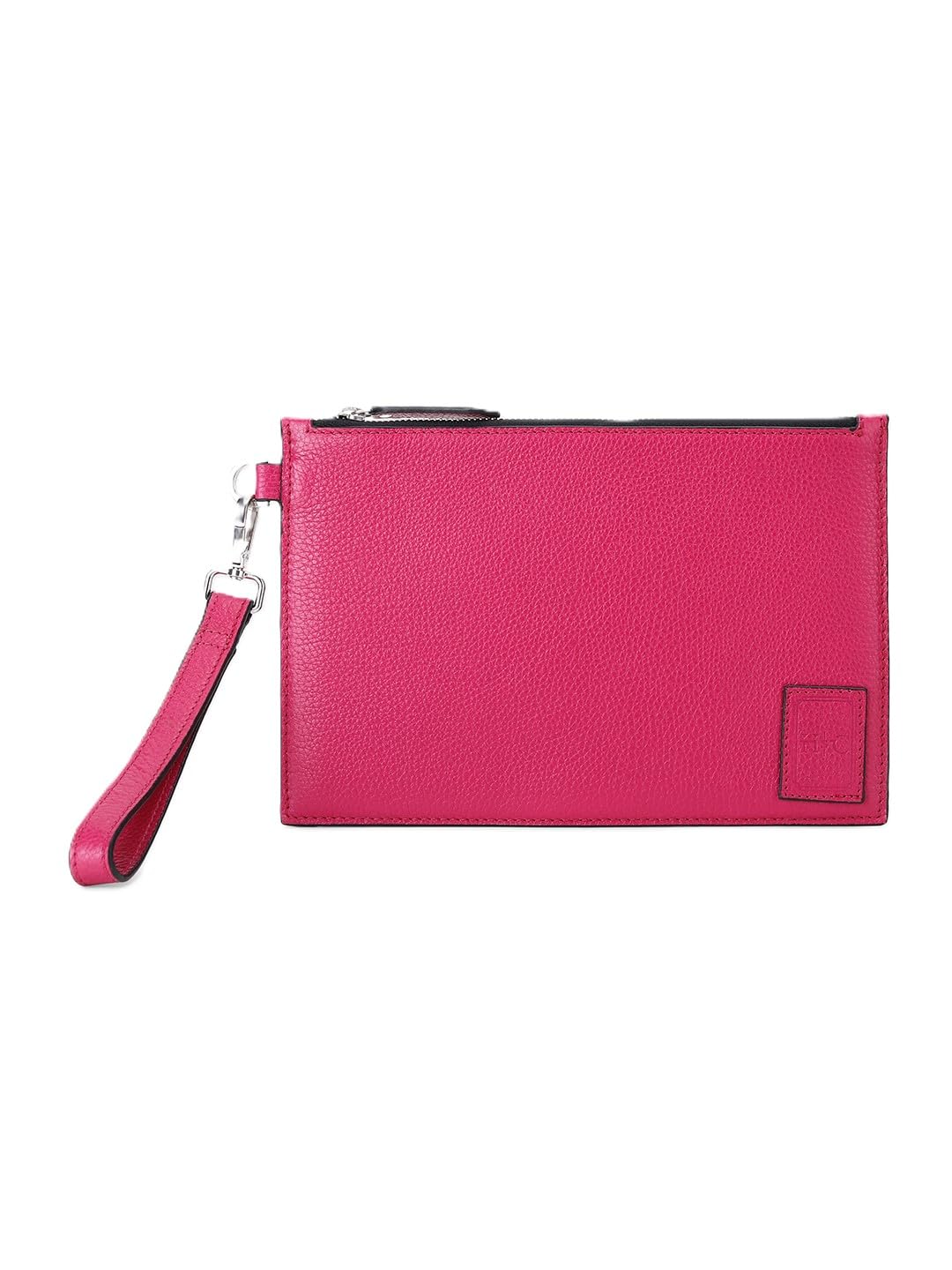 HAMMER COAL Leather Clutch for Men - Full-Grained Hand Purse - Organizer Bag for Men - Long Wallet Business Fashion - Casual Business Bag. (Pink)