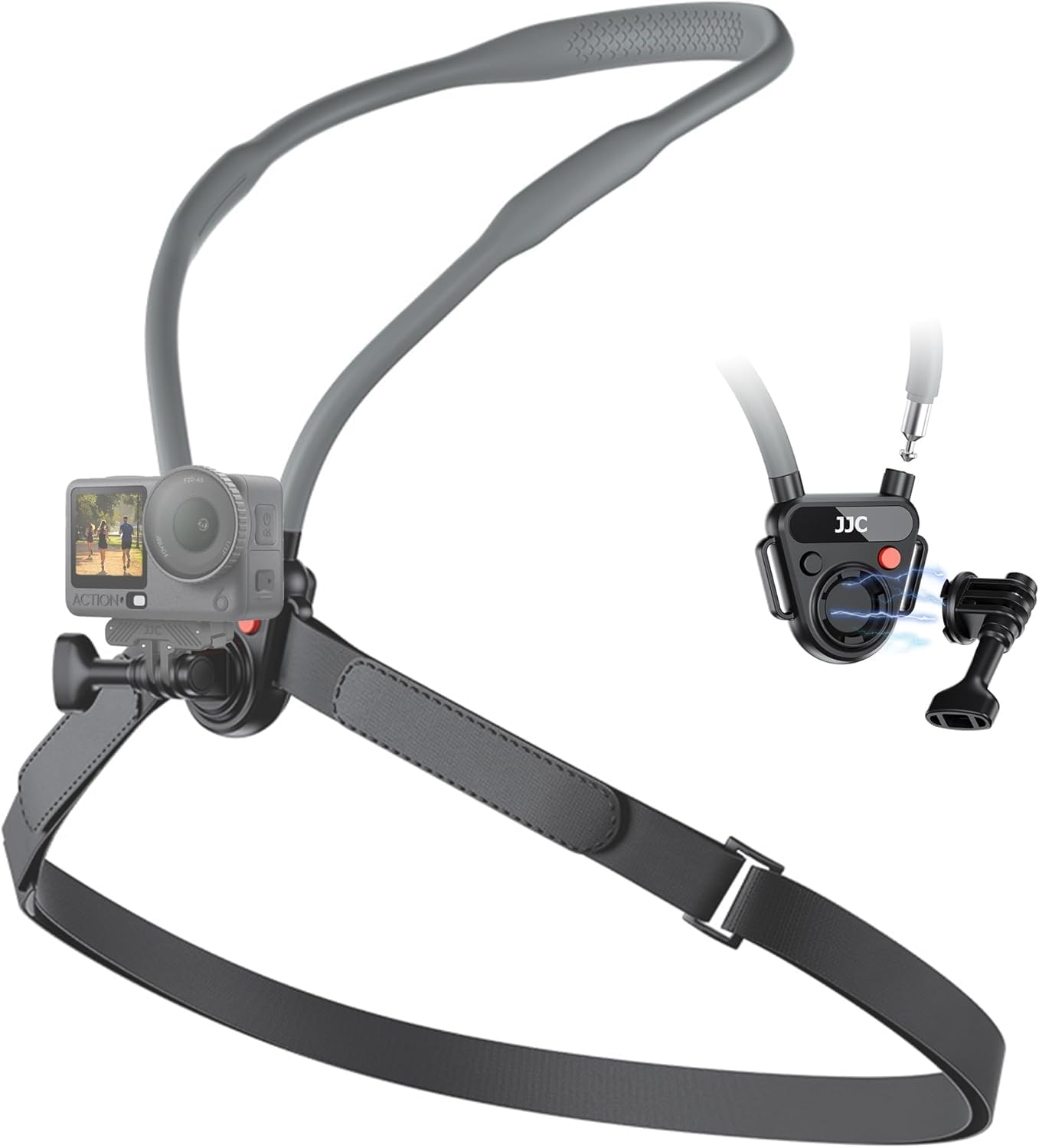Magnetyczny uchwyt na szyję do Gopro Hero 13/12/11 z paskiem na klatkę piersiową, szybkie zwalnianie do DJI Osmo Action 6/5 Pro/4/3 i Insta 360 Ace Pro/Pro 2, magnetyczny uchwyt na aparat sportowy POV