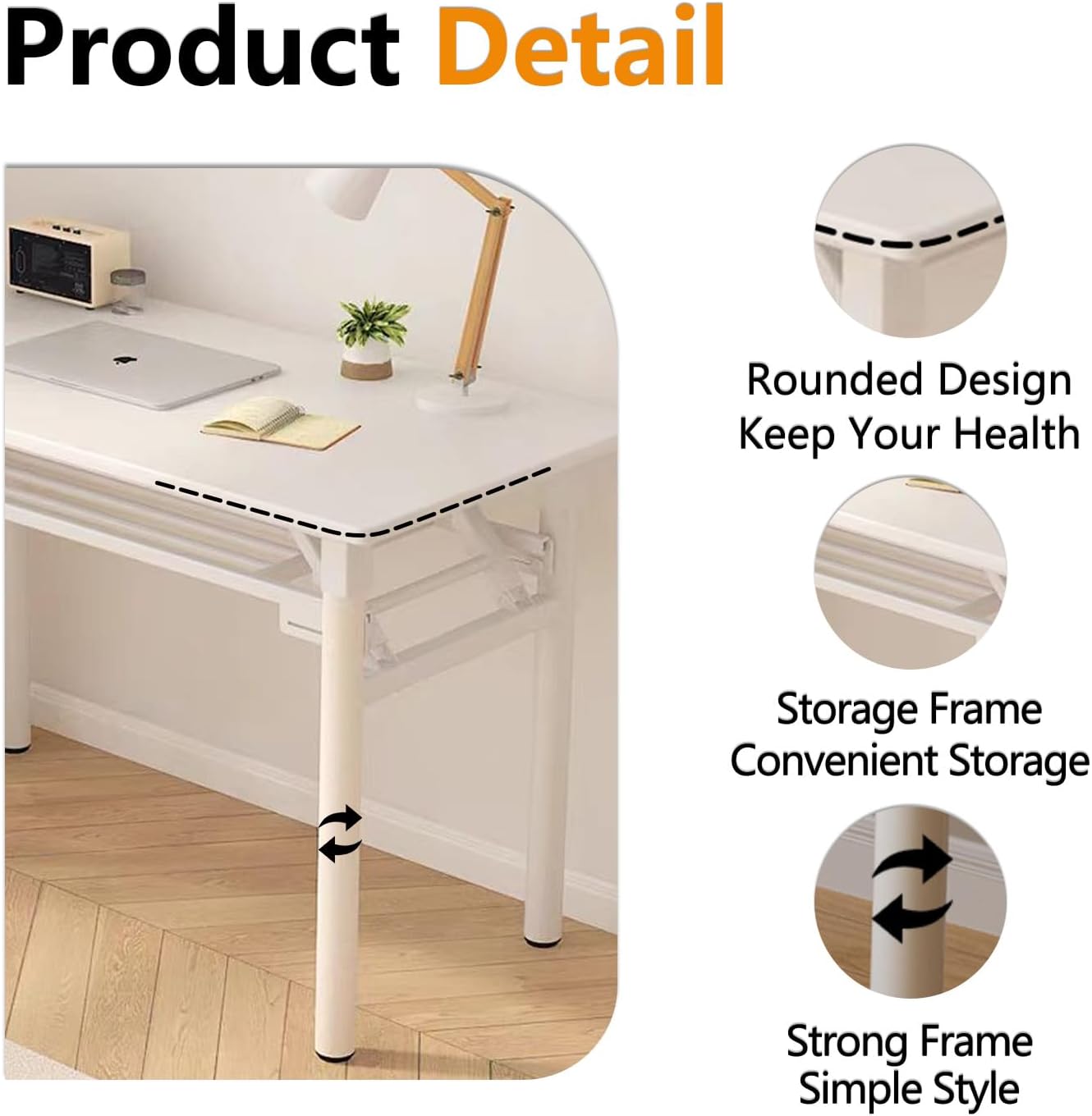 Foldable Desk,Small Folding Table for Small Space,2 Tier Folding Computer Table for Bedroom No Assembly 2ft 3ft.