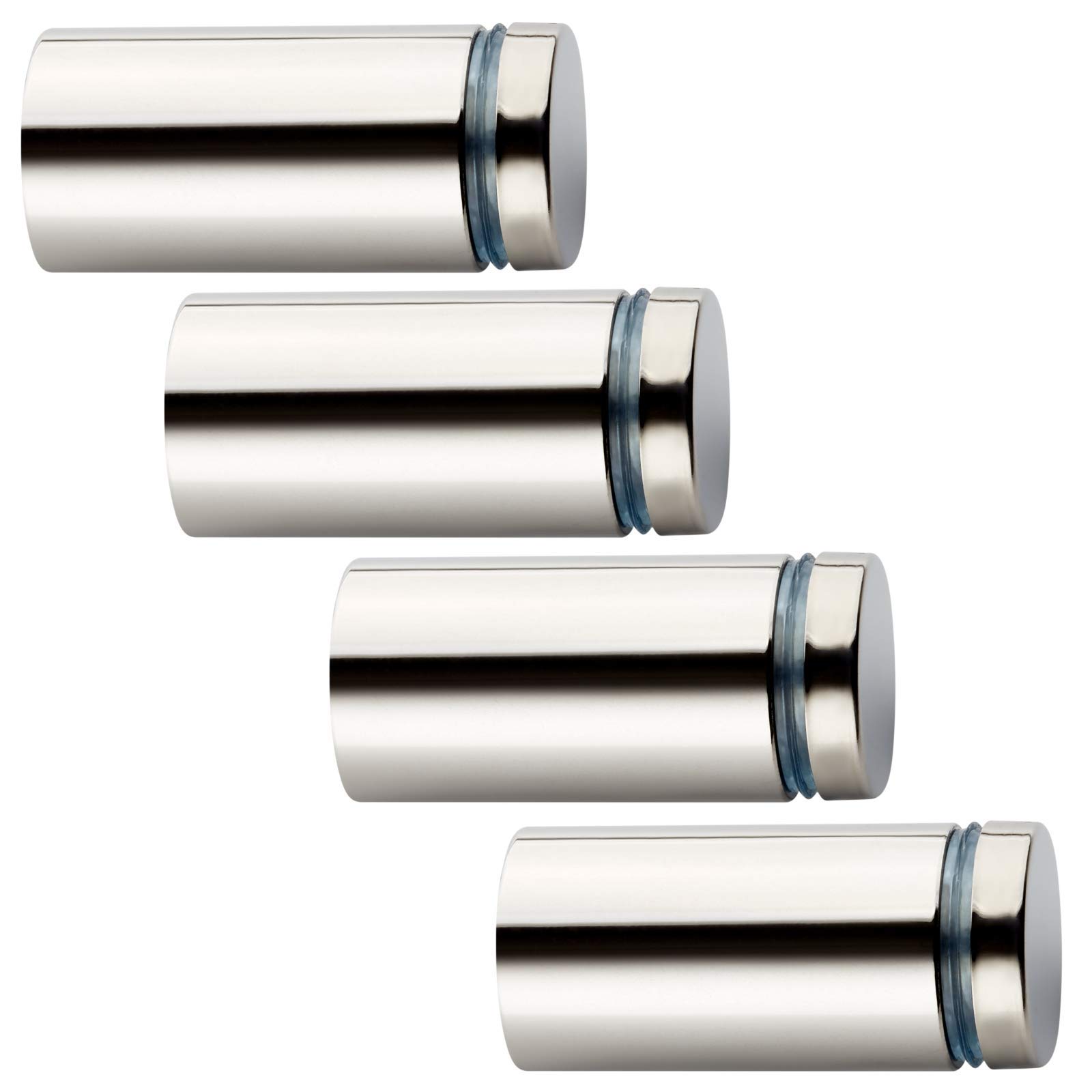 SO-TECH Glas-Abstandshalter Ø12 mm, Wandabstand 17,5 mm, Chrom poliert – 4er Set