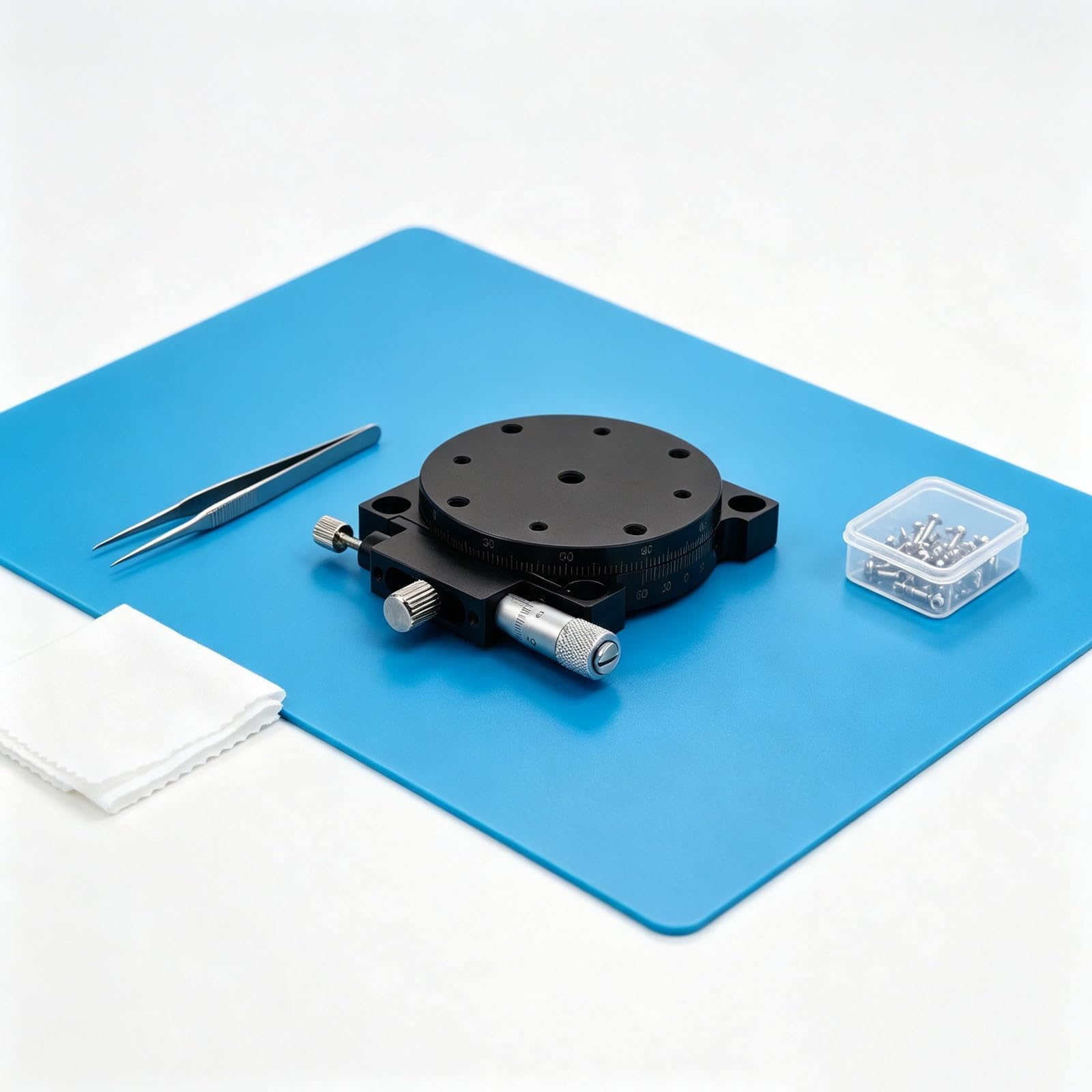 Platine rotative manuelle de précision 60 MM en aluminium noir
