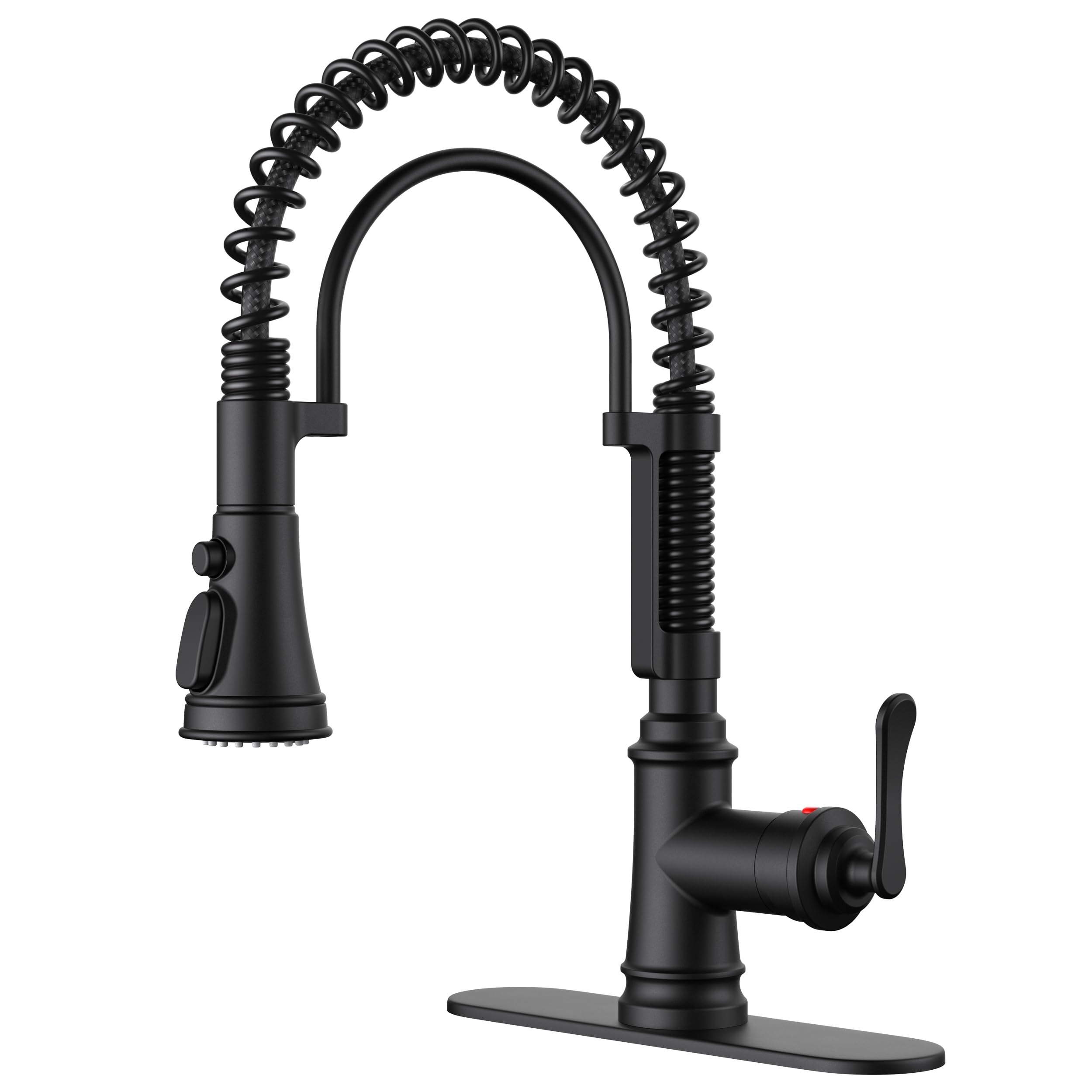 FORIOUS Black Kitchen Faucet with Pull Down Sprayer, Atique Style