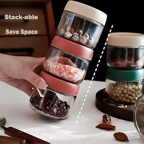 Miniatura 6 de Paquete de 3 recipientes de avena con tapas, tarro de vidrio de 10 onzas con tapa Scew, aderezo de ensalada, frutas, verduras, salsa, aperitivos,