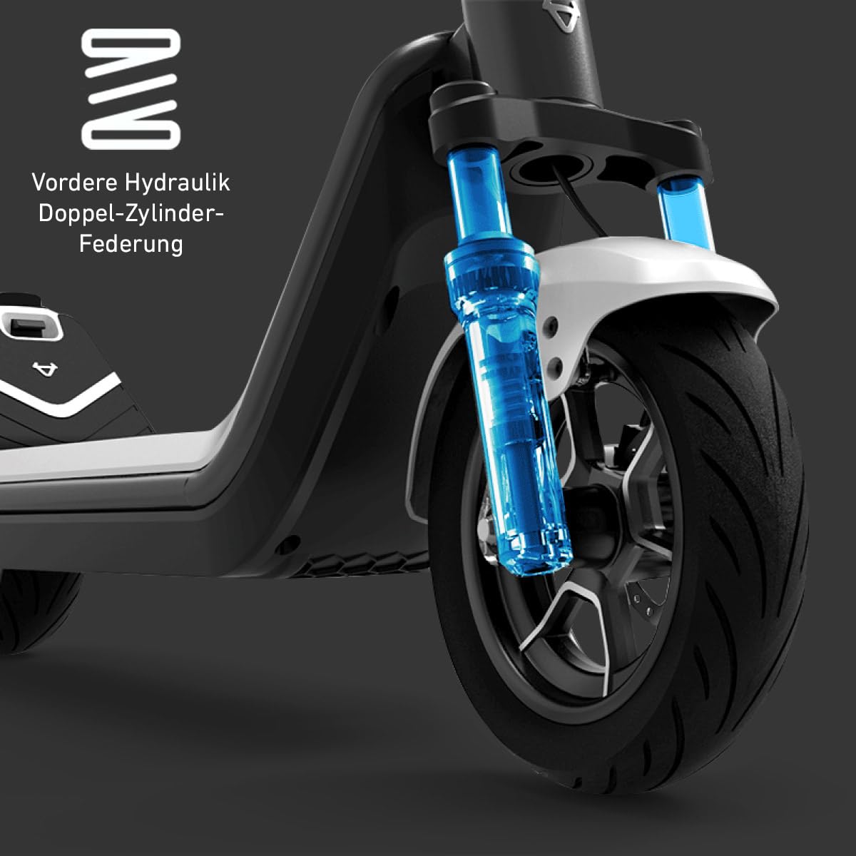 NIU KQi 200er, 300er Serie E-Scooter mit Straßenzulassung (je nach Model bis zu 60km Reichweite, 25 Prozent Steigung u. 120kg Belastung; breite Luftreifen; große Trittfläche; klappbar; Display; App)
