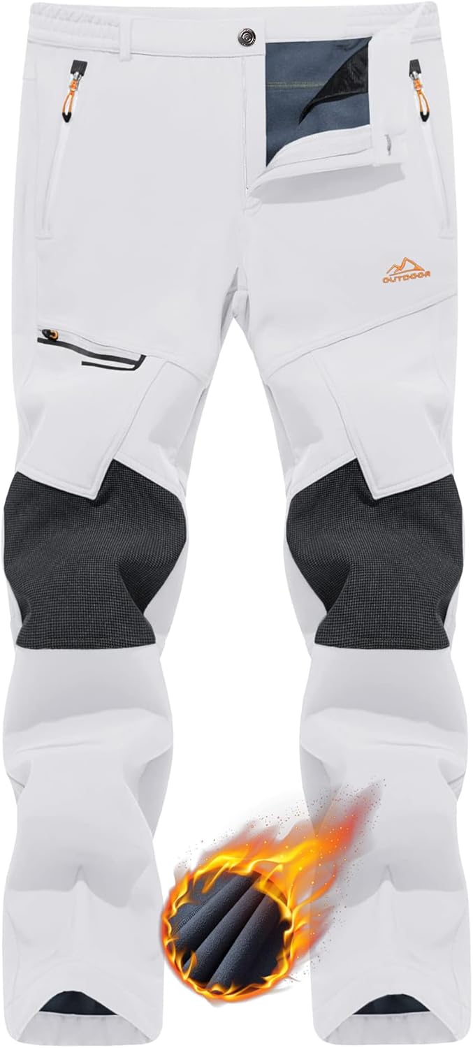 TACVASEN Men’s Snow Ski Pants Windproof Snowboard Pants for Men Water Resistant Hiking Pants Fleece Lined Winter Working