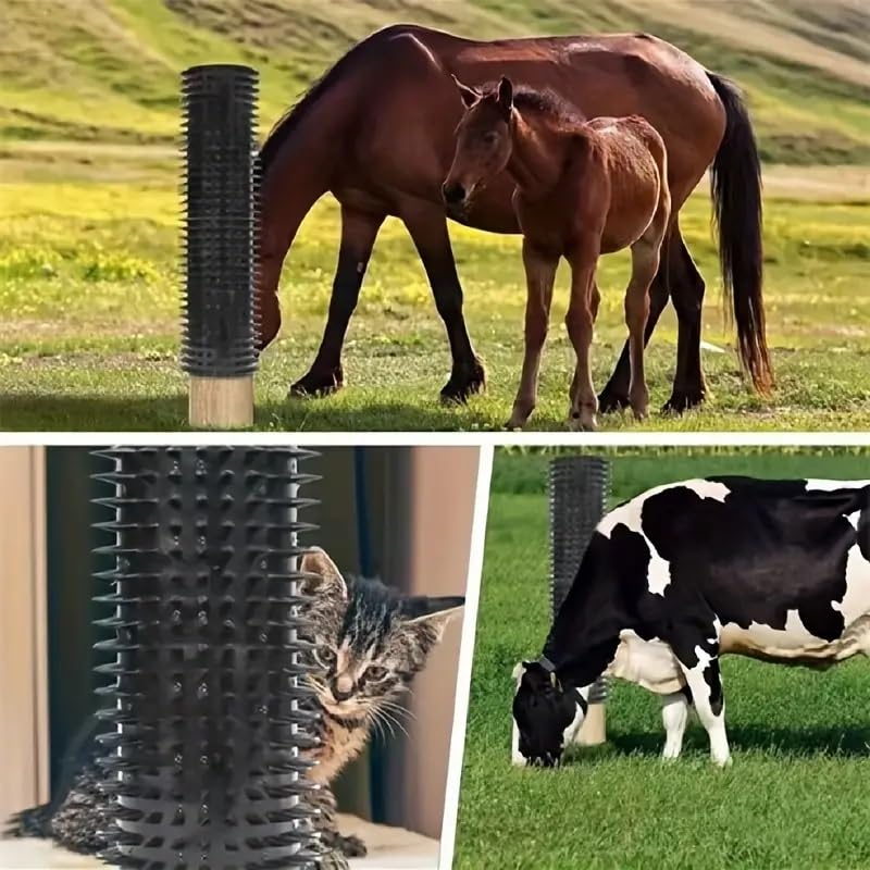 42 * 33cm Comfort Grip Itch Relief Brush Comfort Grip Horse & Livestock Brush - Soft Rubber Bristles for Itch Relief, Ideal for Horses, Cows, and Sheep, 42 * 33cm, Plastic