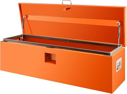 Miniatura 26 de 30" Lx15 Wx15 H Caja de herramientas para cama de camión, organizador de caja de herramientas de metal resistente con cerradura segura, caja de