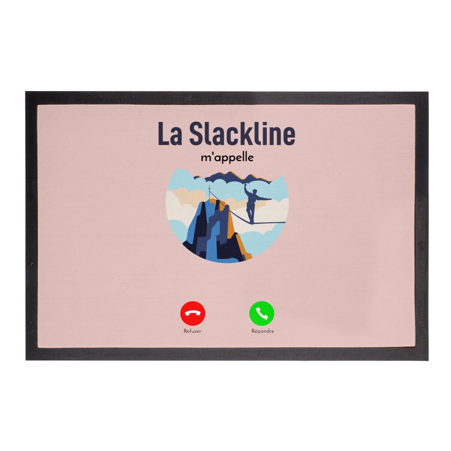 Paillasson rose 60x40cm sport outdoor et slackline par Fabulous