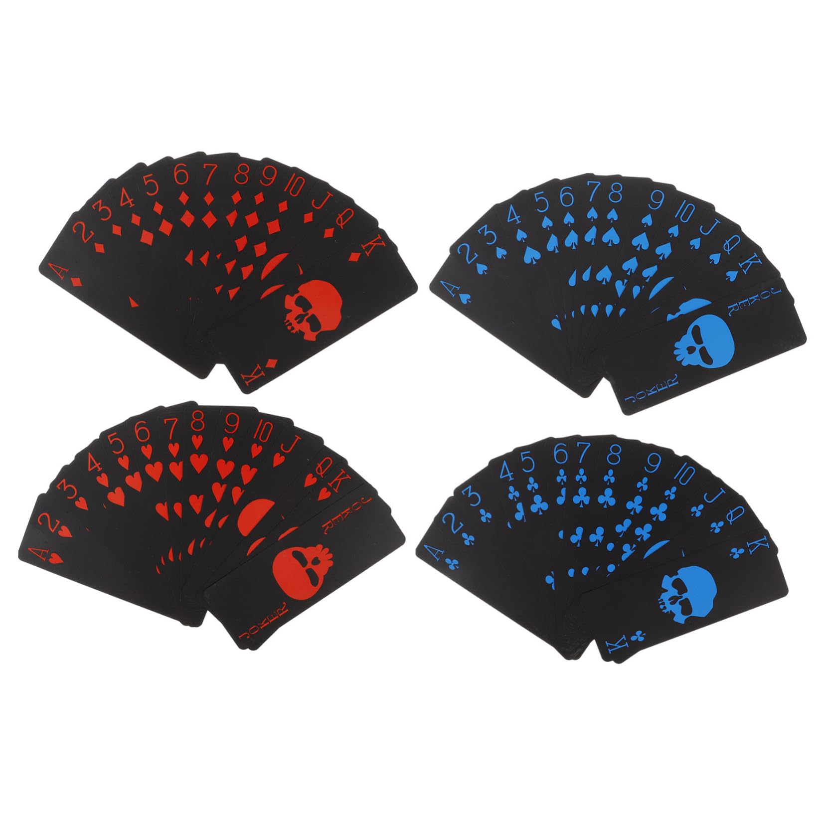 Vaguelly Halloween Feier Wasserfeste Spielkarten Pokerkarten PVC Schwarz