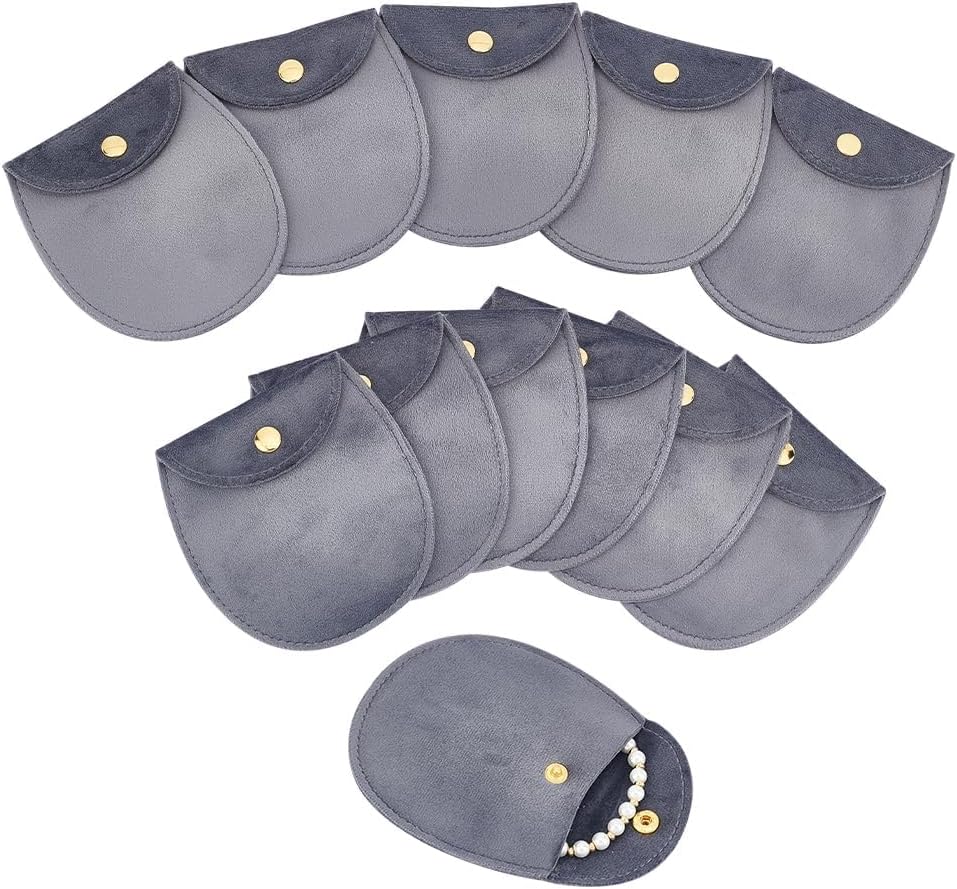 Sponsored Ad โ NALACAL 12Pcs Velvet Jewelry Storage Pouches, 8.3x7.7x0.8cm Gray Jewelry Bags with Golden Tone Snap Fastener Small Jewelry Gift Pouch for Jewelry Storage Keeping Wedding Favor Party Gift Packaging