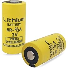 2 Pack BR-2/3A BR-2/3ASSP 3V 1200mAh PLC Lithium Battery, Replacement for Panasonic BR-2/3A FANUC A98L-0031-0006 2 Count