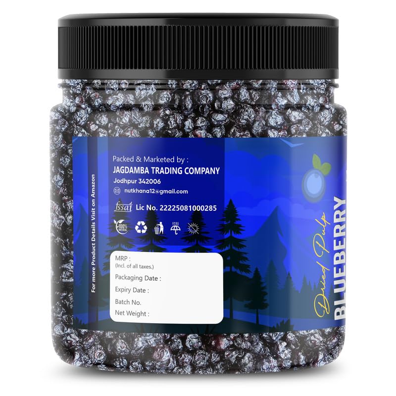 Image of Nut khana Organic Dried Blueberry 250 gm | Whole & Naturally Sweet Berry | High in Antioxidants & Fiber | Healthy Blueberry Snack | Rich In Calcium, Vitamin K