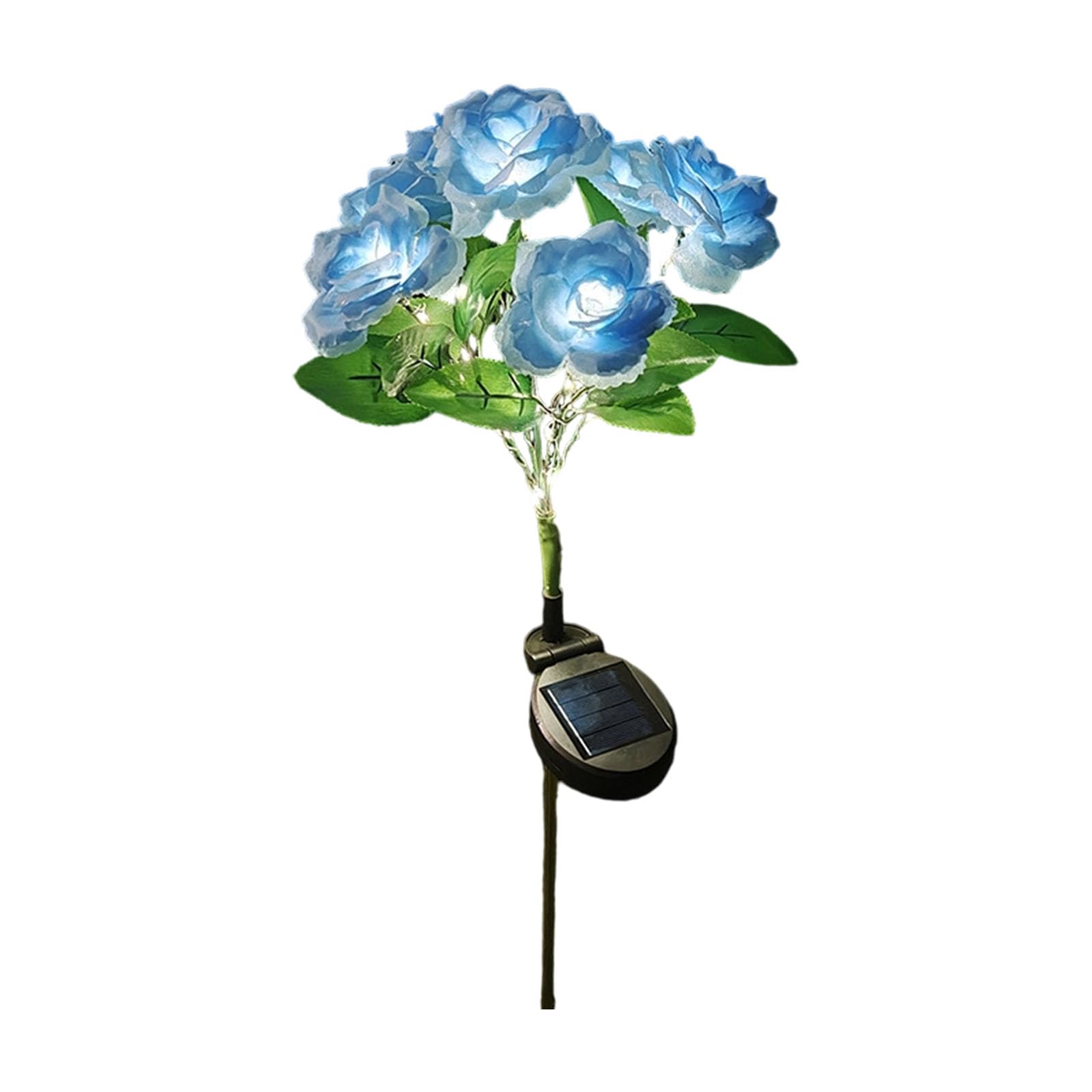 Drtlpmb Blue Solar Pathway Light Garden Lights Rose Shape With Auto On Off Sensors Great For Outdoor Garden Decoration Weatherproof Solar Rose Light