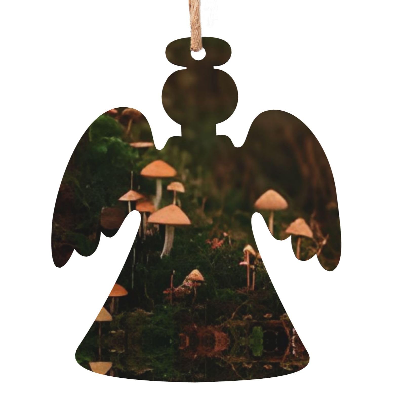 Wild Mushroom Christmas Wooden Ornaments Exquisite Handcrafted Wood Hanging Decor with Double-Sided Print, Perfect for Holiday Tree & Home Festive Decoration