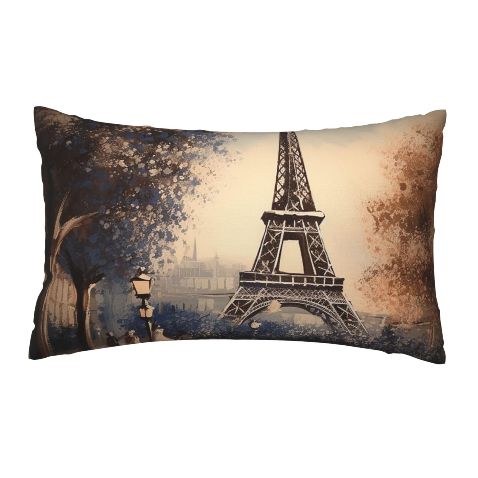 FodPand Luxury Velvet Pillow Cases 12 x 20 inch Super Soft Decorative Throw Pillow Covers - Romantic Paris Eiffel Tower Pillowcases Modern Lumbar Cushion Cases for Couch Sofa Bed Pillow Shams