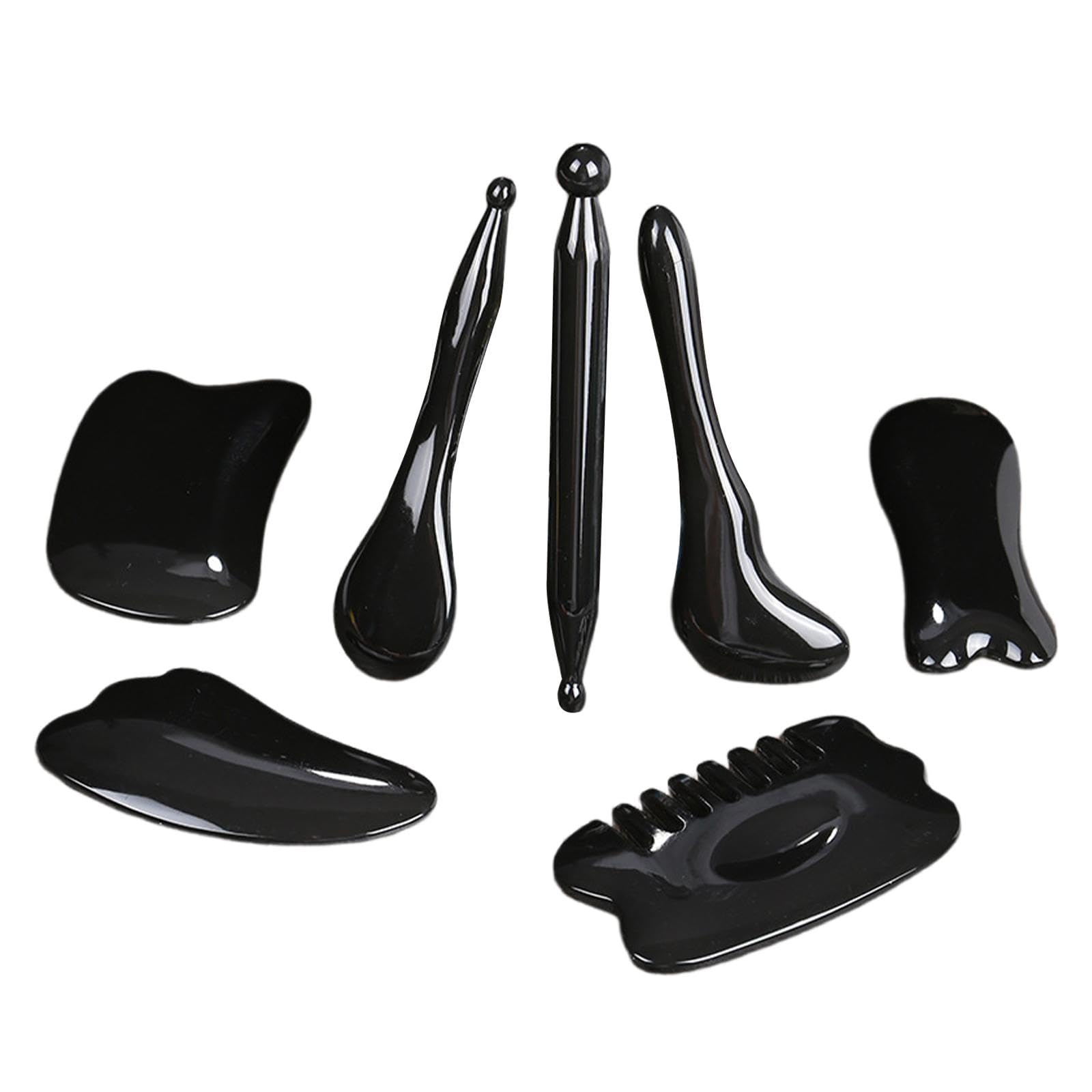 Herramienta de Masaje Gua Sha de Resina de 4x7 Piezas, Manual, para Un Lifting Facial Y Una Tez Hermosa. Tabla de Masaje Gua Sha, 4 piezas