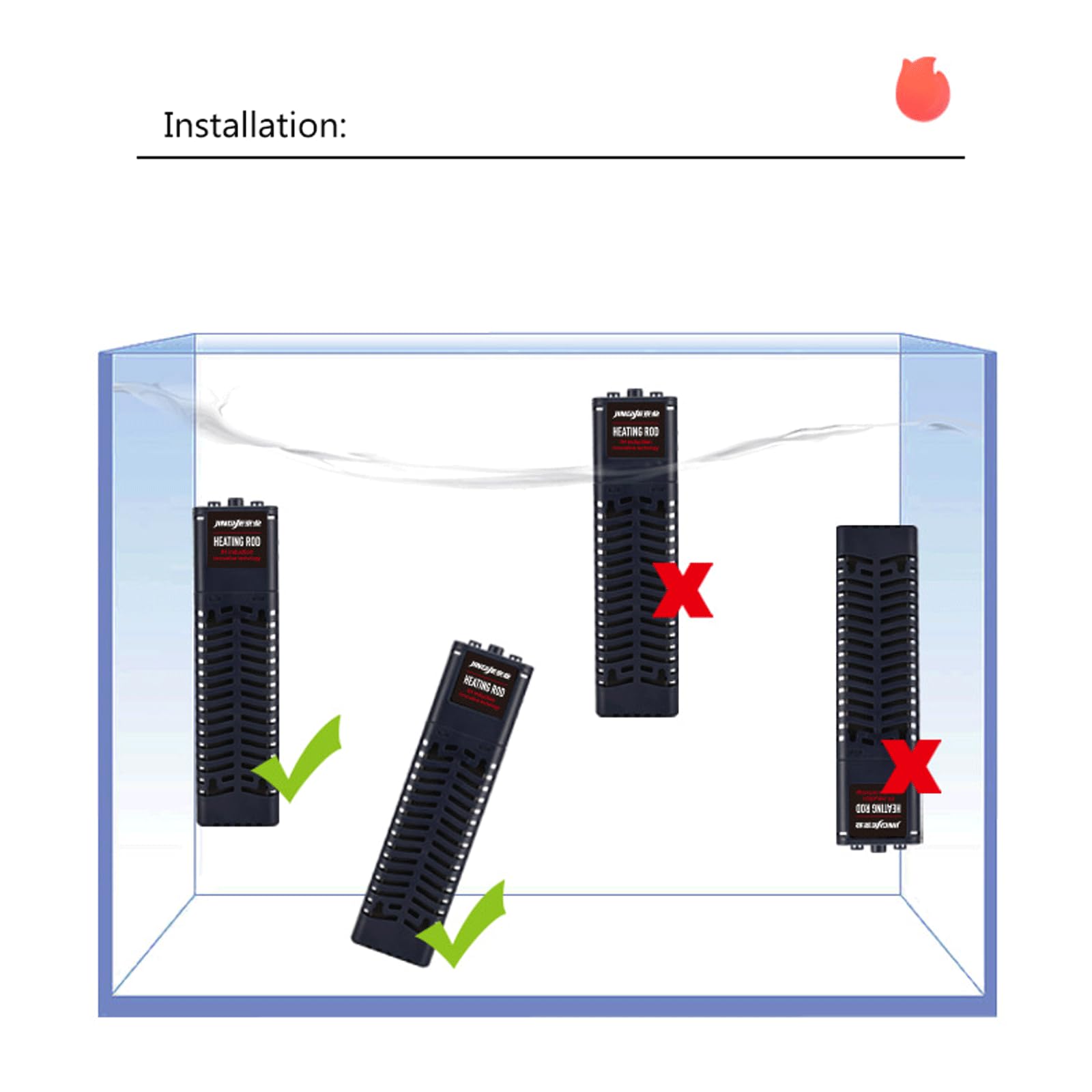 Termostato per Acquario ad Alta Potenza con Protezione da sovratemperatura dell'asta riscaldante con Inverter Intelligente, 1200 W (35 W)