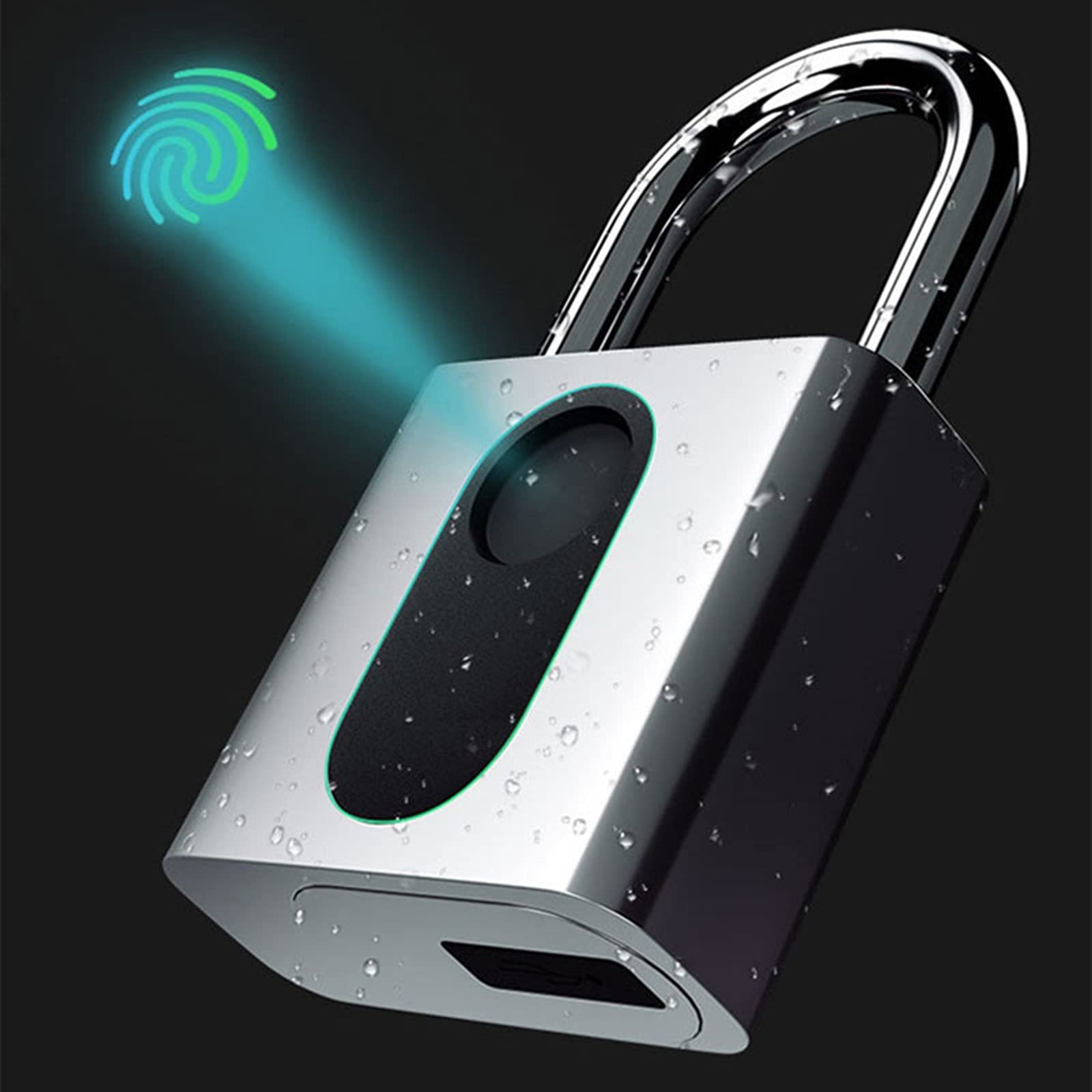 Candado Inteligente con Huella Dactilar Desbloqueo de huellas digitales inteligente bloqueo almacén candado pequeño para Seguridad