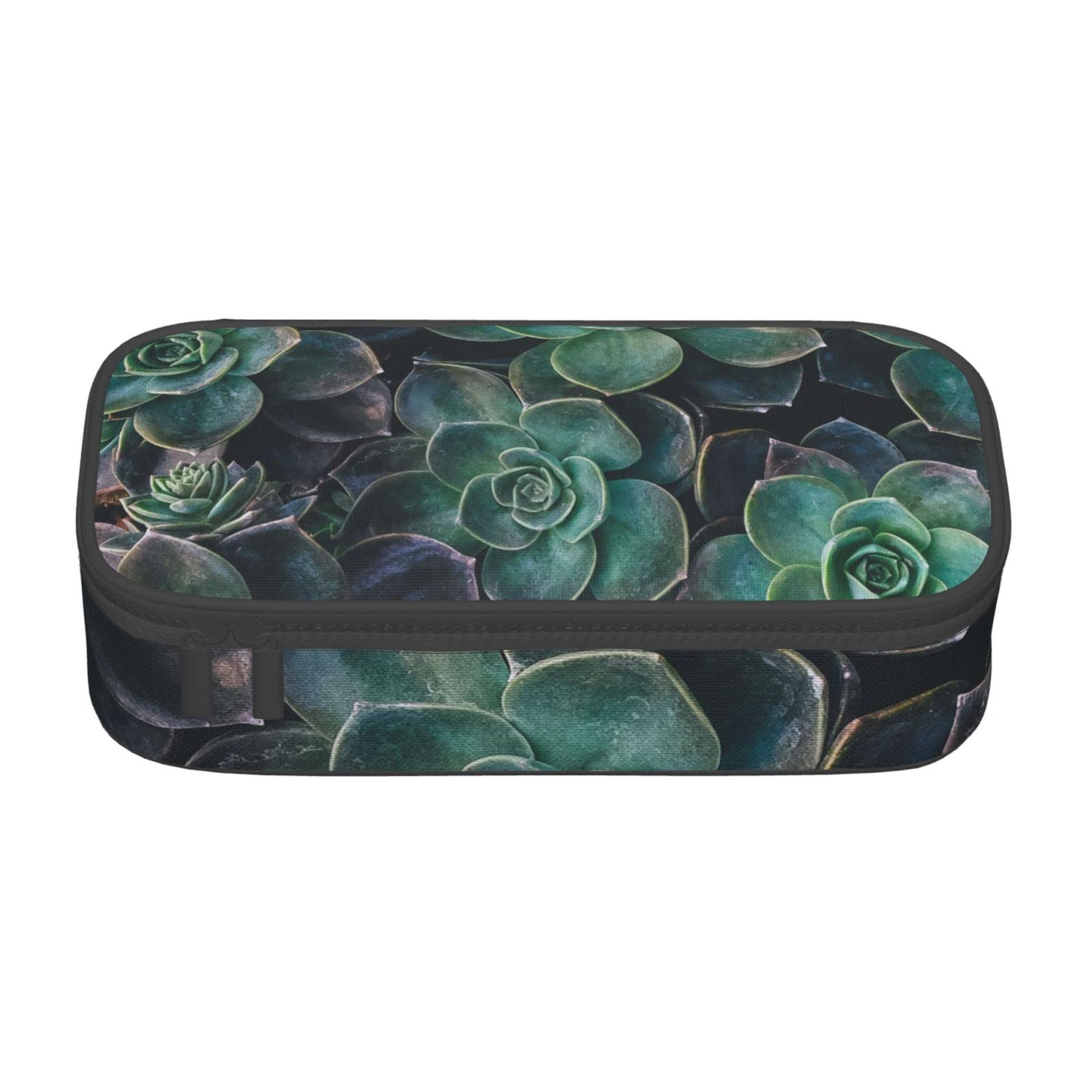 KWQDOZF Succulent Plants Pencil Case Large Capacity Pencil Bag Pen Pouch Makeup Bag for Girls Boys School Office and Travel