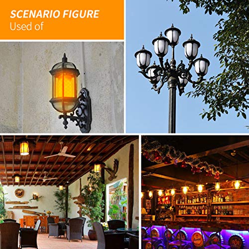 Hansang LED Flame Effect Light Bulb,E26 Standard Base,4 Modes Flickering Fire Effect Upside Down Decorative Lights, Vintage Simulation Flames Bar,Holiday Decorations,for House Lighting 2 Pack by hansang - Image 7