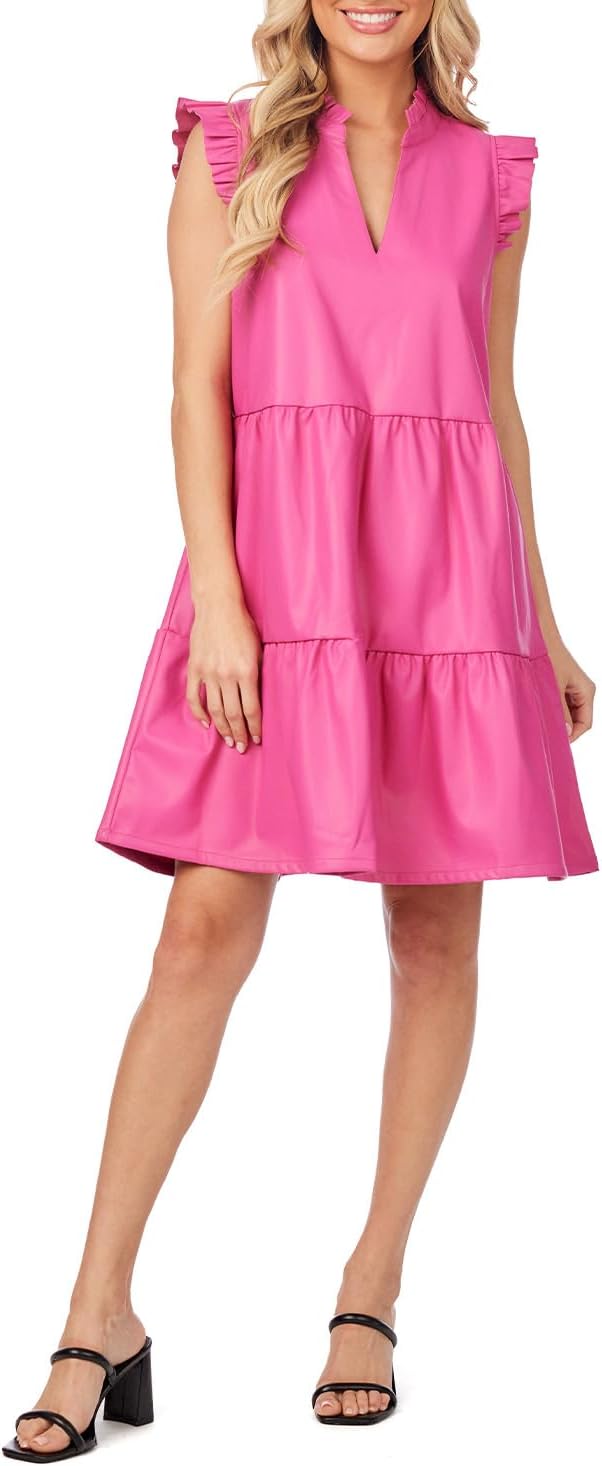 Mud Pie Womens Mud Pie Women Tabitha Leather Dress