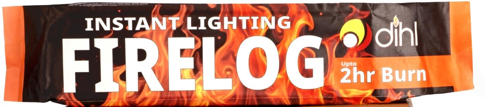 Dihl Natural 1X Smokeless Instant Lighting Fire Log 2 Hour Burn. 1 Individually Wrapped Firelighters For Garden Chimineas, Open Fire, Wood Burning Stoves. Environmentally Friendly