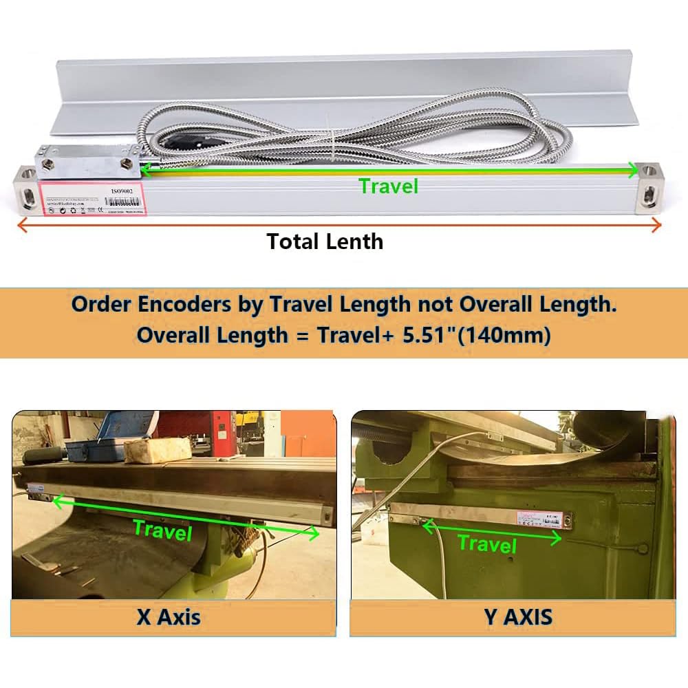 Indicatore digitale DRO 5µm TTL di posizione per tornio, fresatrice, smerigliatrice, ecc. (150 mm)