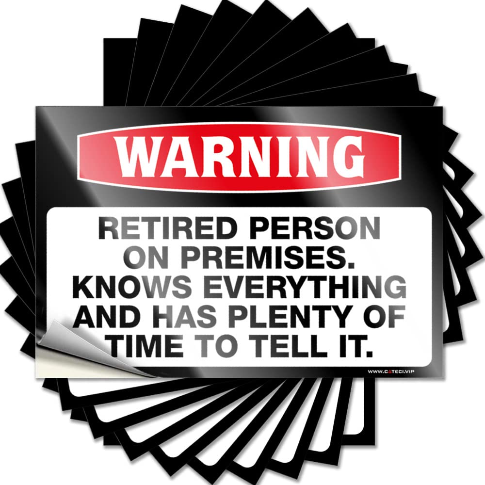 Modern Classroom Bumper - Retired Person On Premise Nice Waterproof Vinyl Sticker(8X12CM)