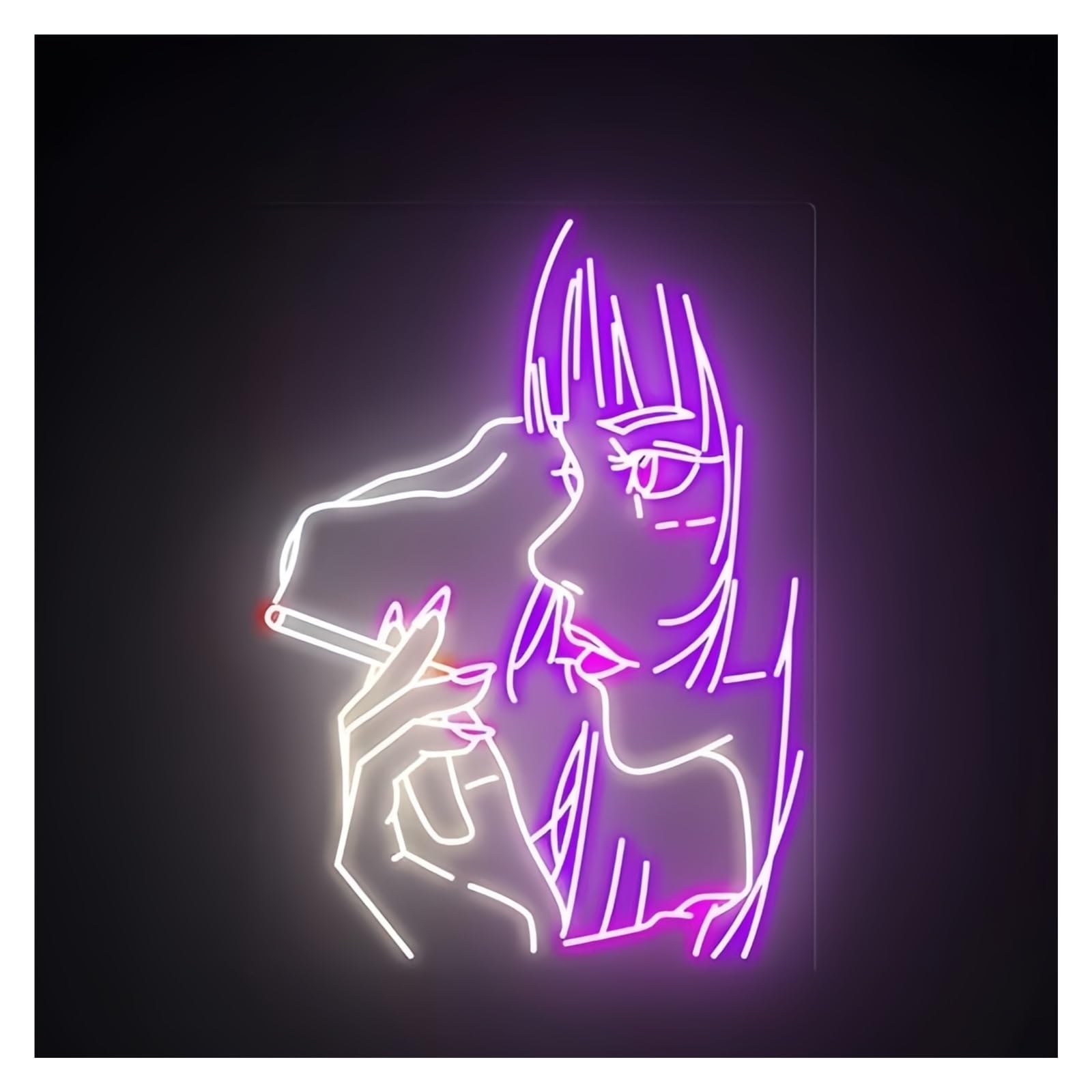 Lemst Girls F Signs Lamp Woman Ace Neon Signs Usb Powered, Night Lamp Adjustable Brightness Smoking Neon Lights Or Wall Decor 60Cmx45cm(F)