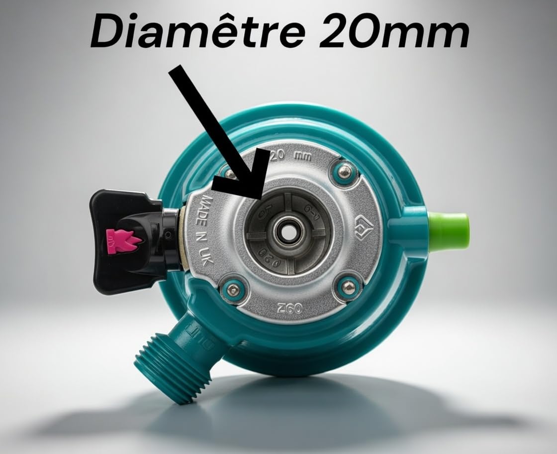 Générique Détendeur Quick-on Butane 28 mbar – Clip Uniquement – Non Compatible Cube/Viséo/Propane – Compatible Twiny (Primagaz), Elfi (Butagaz), Malice & Calypso (Antargaz)