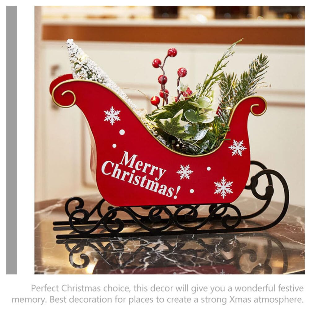 ifundom Trineo Navideño De Hierro Forjado para Decoración De Escritorio Adorno Navideño Encantador para Mesa para Decoración Navideña De Hogar