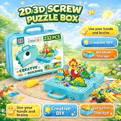 Image of The Little Ones Mechanical Toys - Construction Toys For Kids Aged 3+ Years Old,Stem Toys,Diy Kit,Best Birthday Gift For Boys & Girls,Educational Games[Junior Builder Construction Set-40+Models-232 PCS