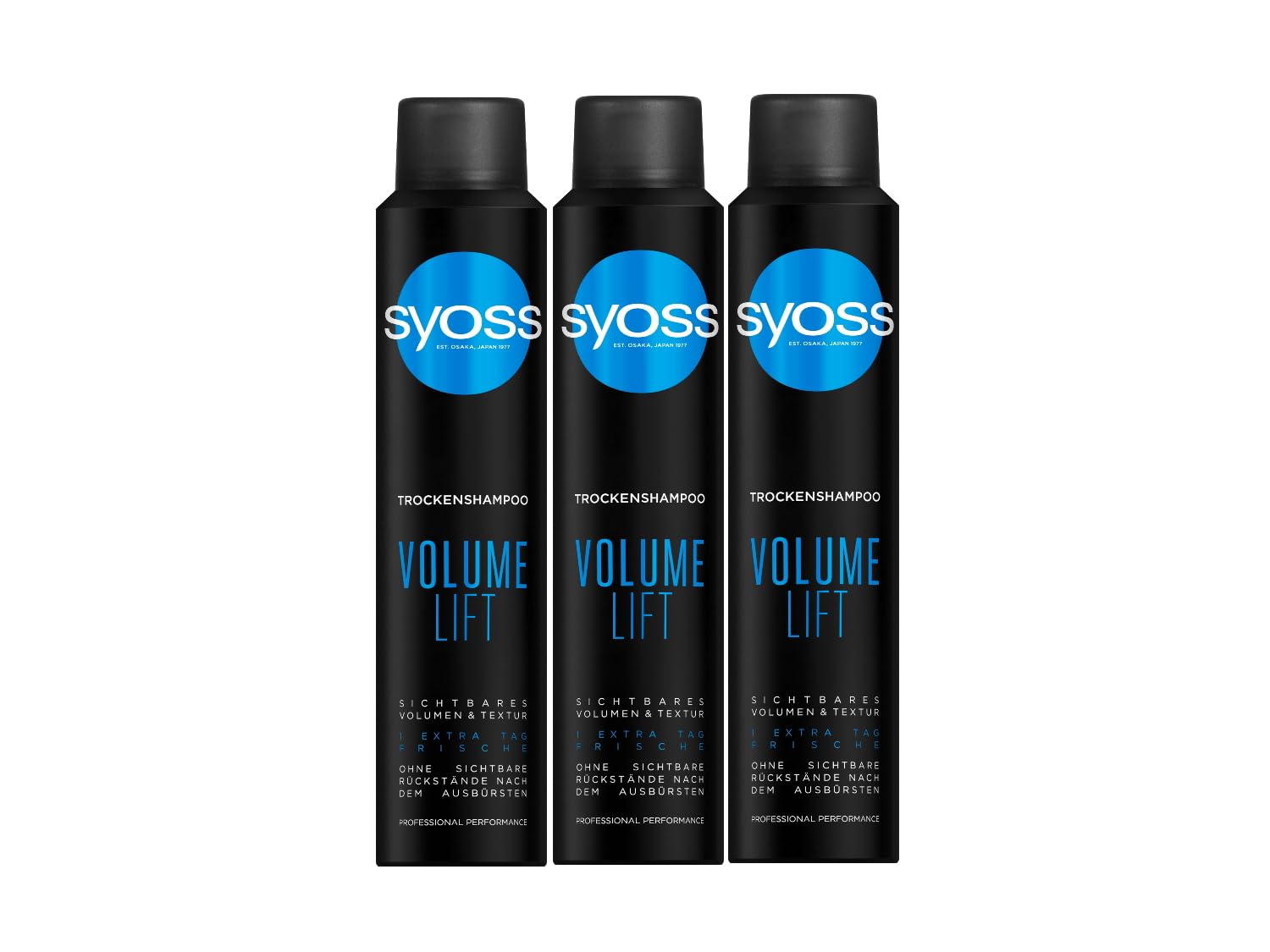Syoss Trocken-Shampoo Volume Lift (3x 200 ml), Trockenshampoo für voluminöses Haarstyling, Trockenshampoo ohne Rückstände für extra Frische ohne Haarewaschen