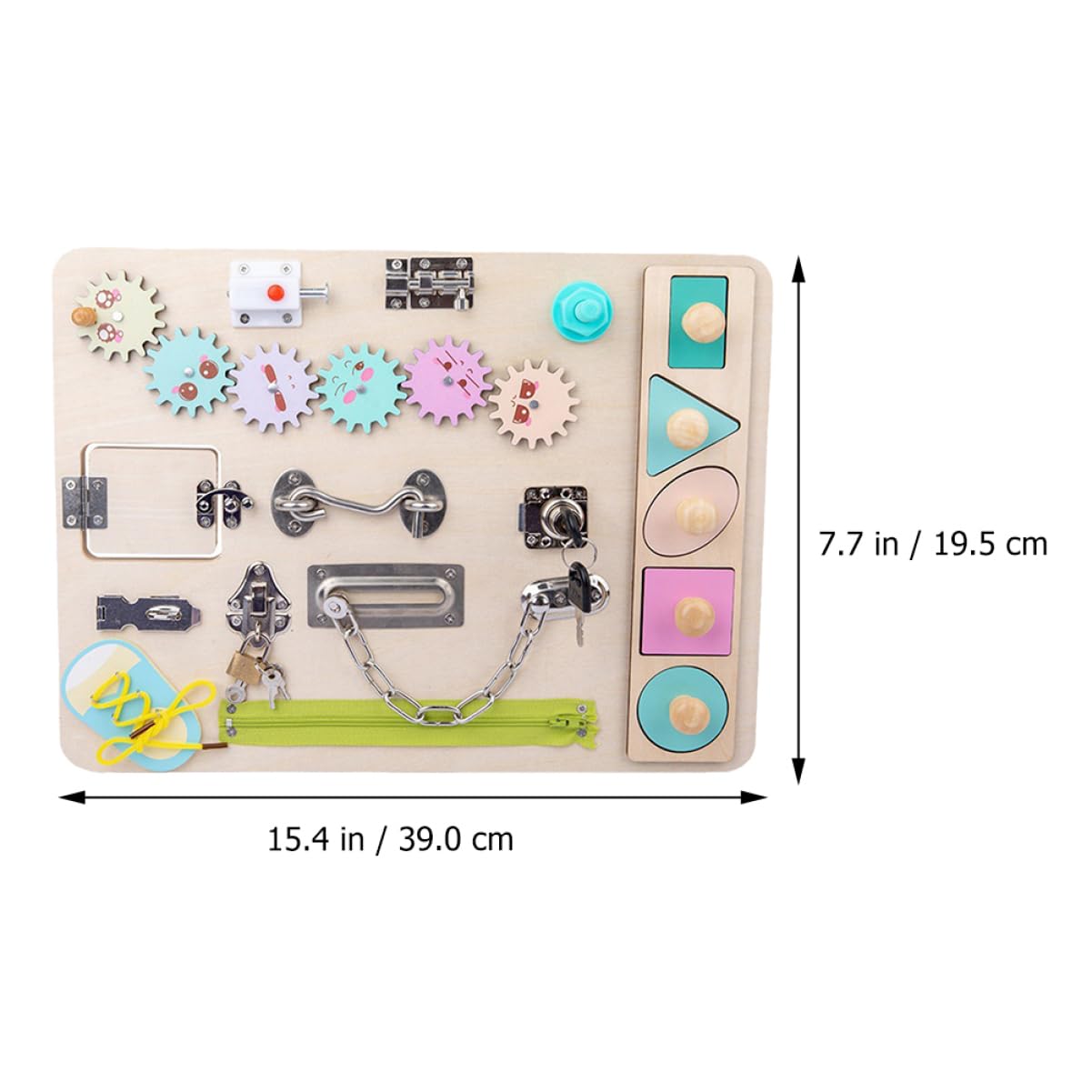 YARNOW Busy Board in Legno Colorato, Gioco Montessori per Bambini | Finitura Ben Levigata, Ingombro Ridotto, Struttura per Apprendimento Precoce