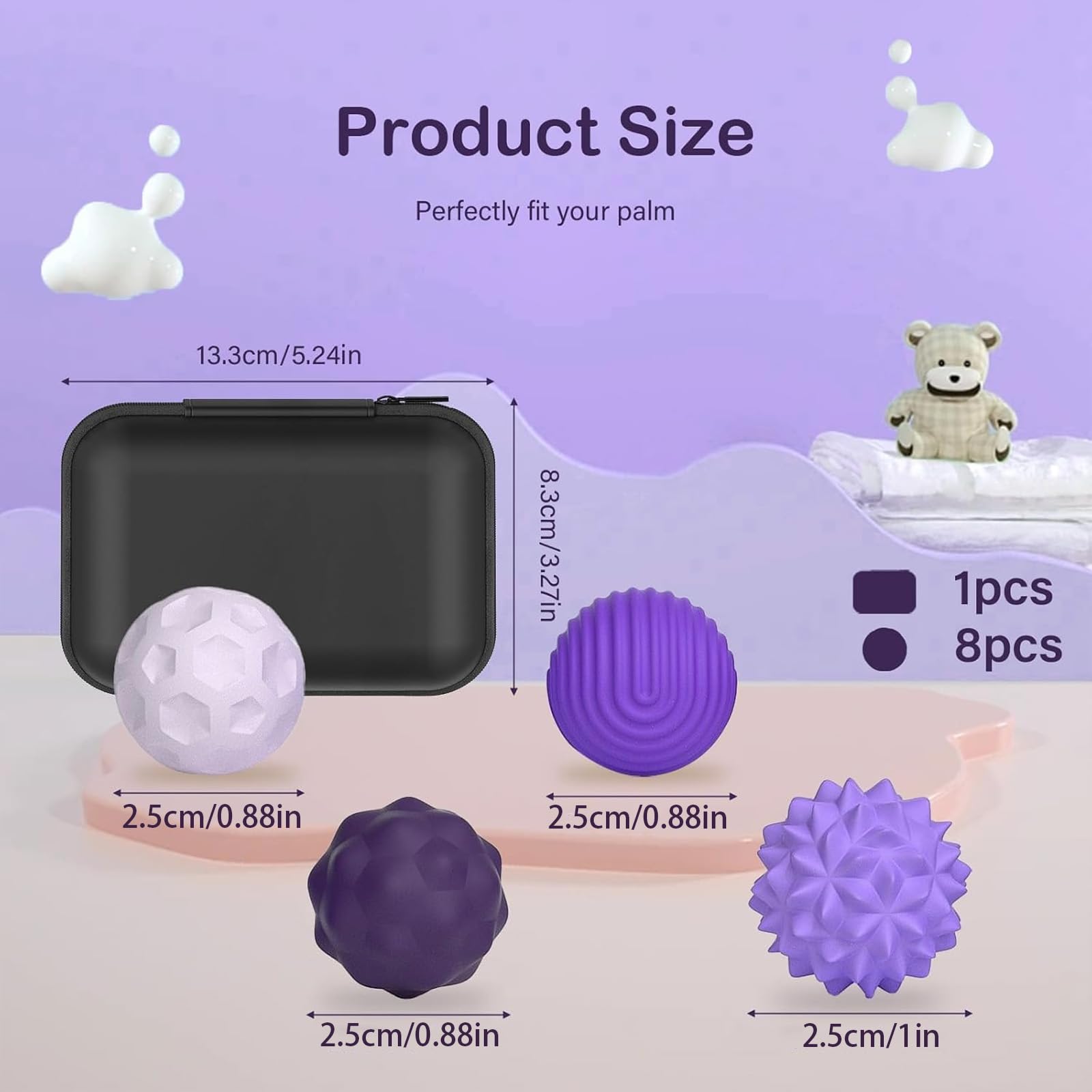 Magnetic Balls, 8PCS Texture Tactile Sensory Magnetic Fidget Balls - Image 2