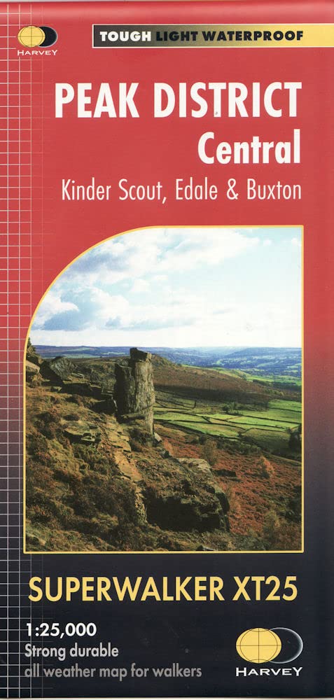 Peak District Walking Map Central British Hiking Durable Waterproof Outdoor